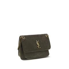 Torba na ramie Saint Laurent, szara, jagnięca skóra Ovis Aries Aries