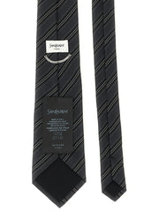 Saint Laurent Gray Silk Tie