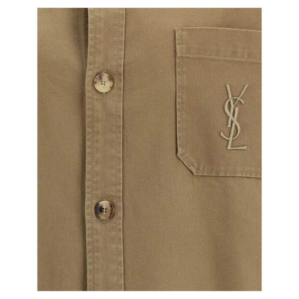 Saint Laurent Green Cotton Coat