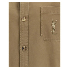 Saint Laurent Green Cotton Coat