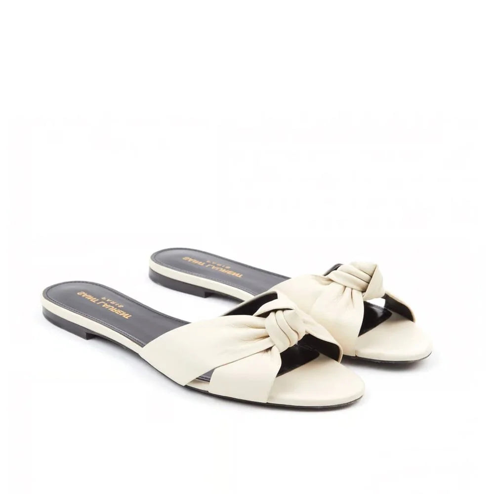 Saint Laurent Leather Slides - EU36/US6 - Sandals