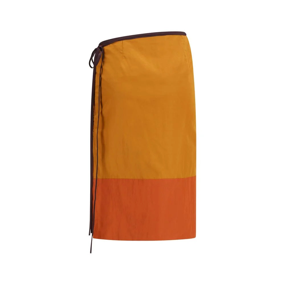 Saint Laurent Orange Nylon Midi Skirt - IT40 | M