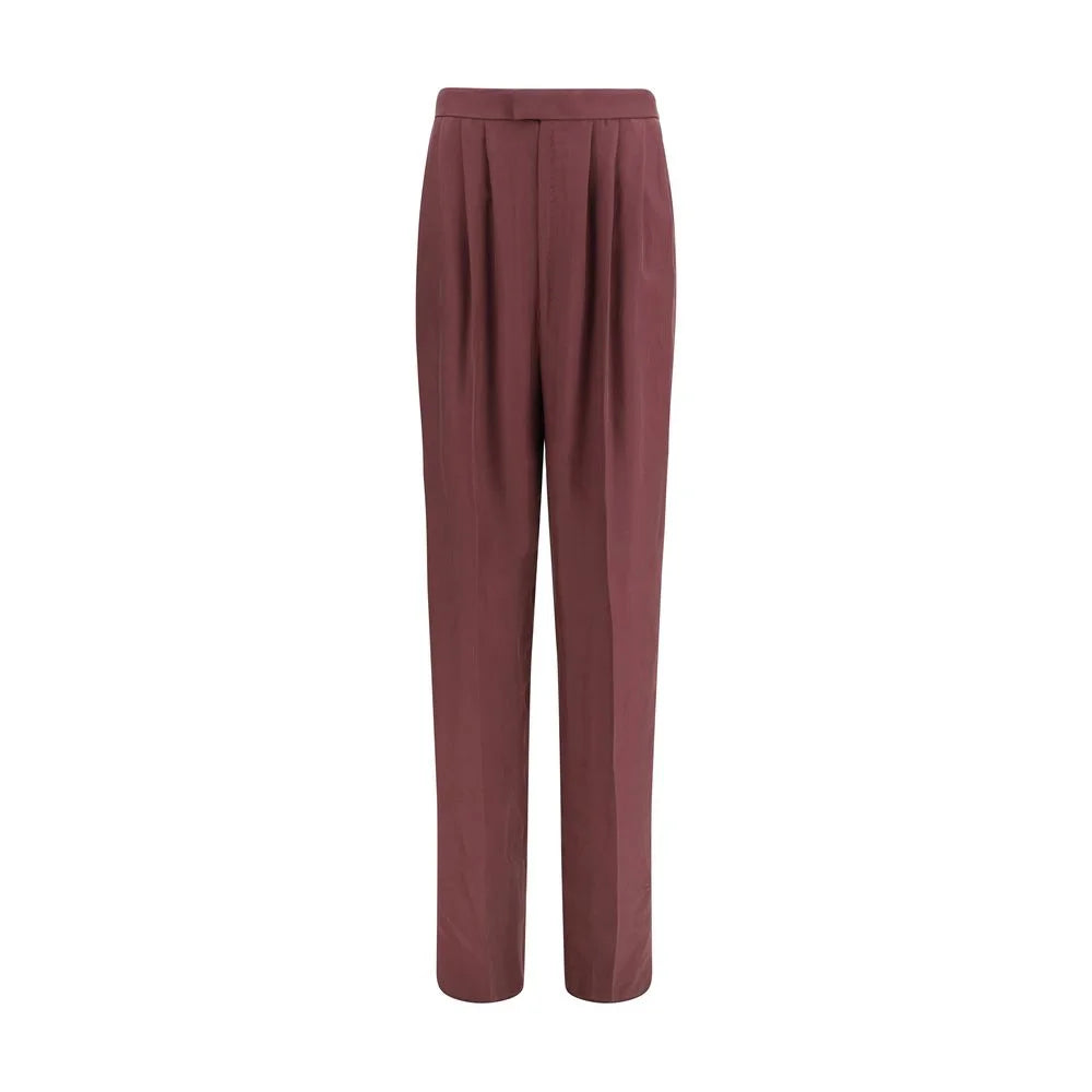 Saint Laurent Purple Silk Dress Pants