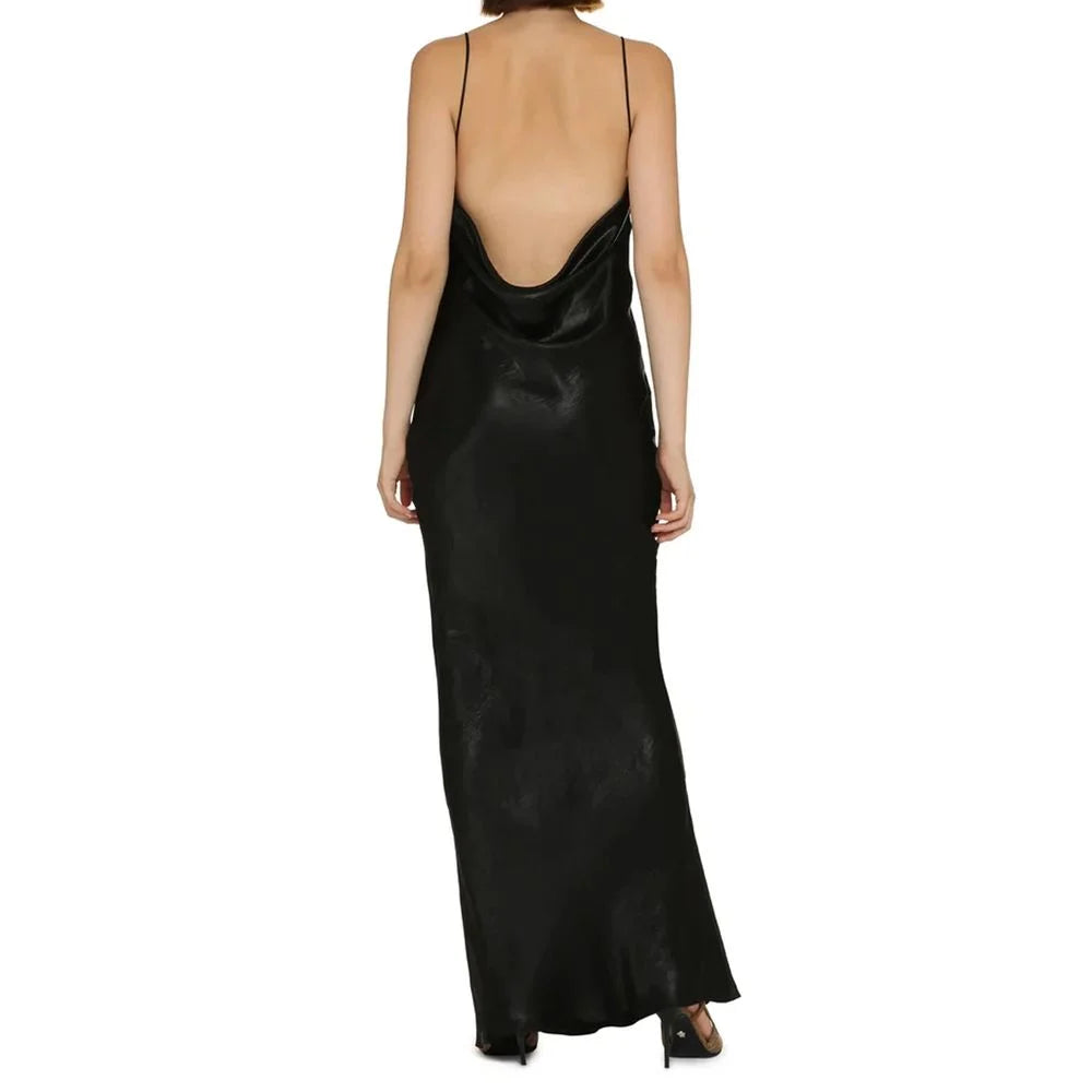 Saint Laurent Satin Long Dress - 42 - Dresses