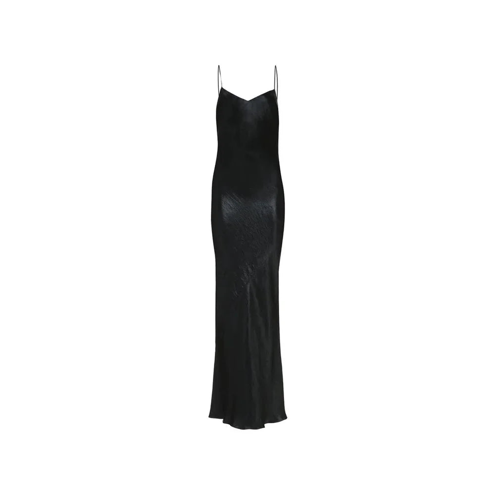 Saint Laurent Satin Long Dress - 42 - Dresses