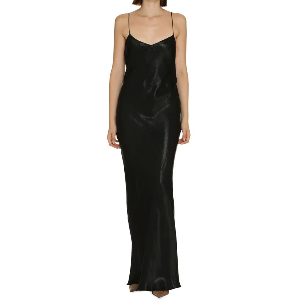 Saint Laurent Satin Long Dress - 42 - Dresses
