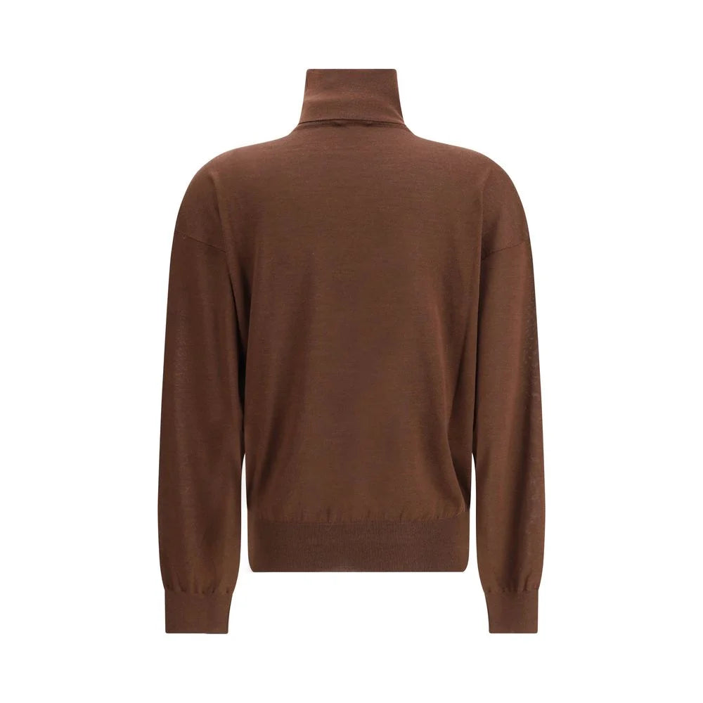 Saint Laurent Turtleneck Pullover in Cashmere Wool and Silk - M