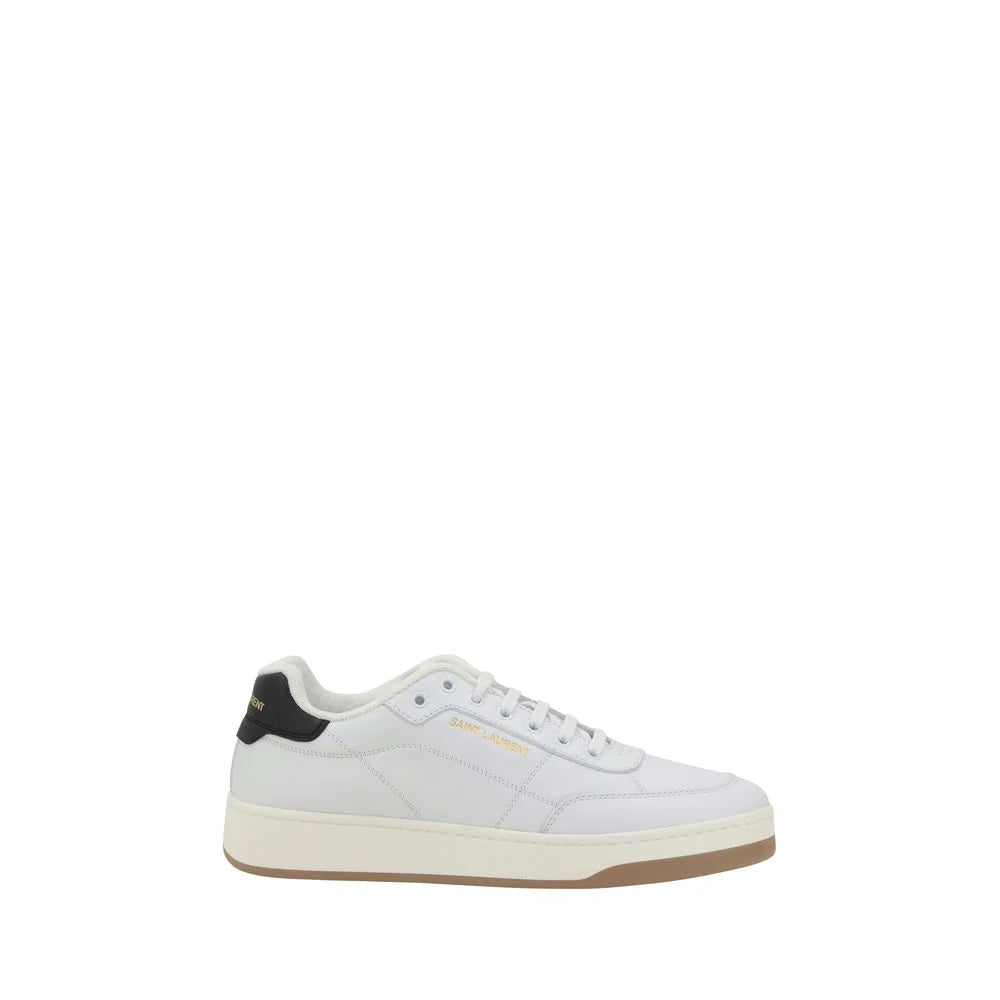 Saint Laurent White Calf Leather Bos Taurus Low Top Sneakers - EU41/US8