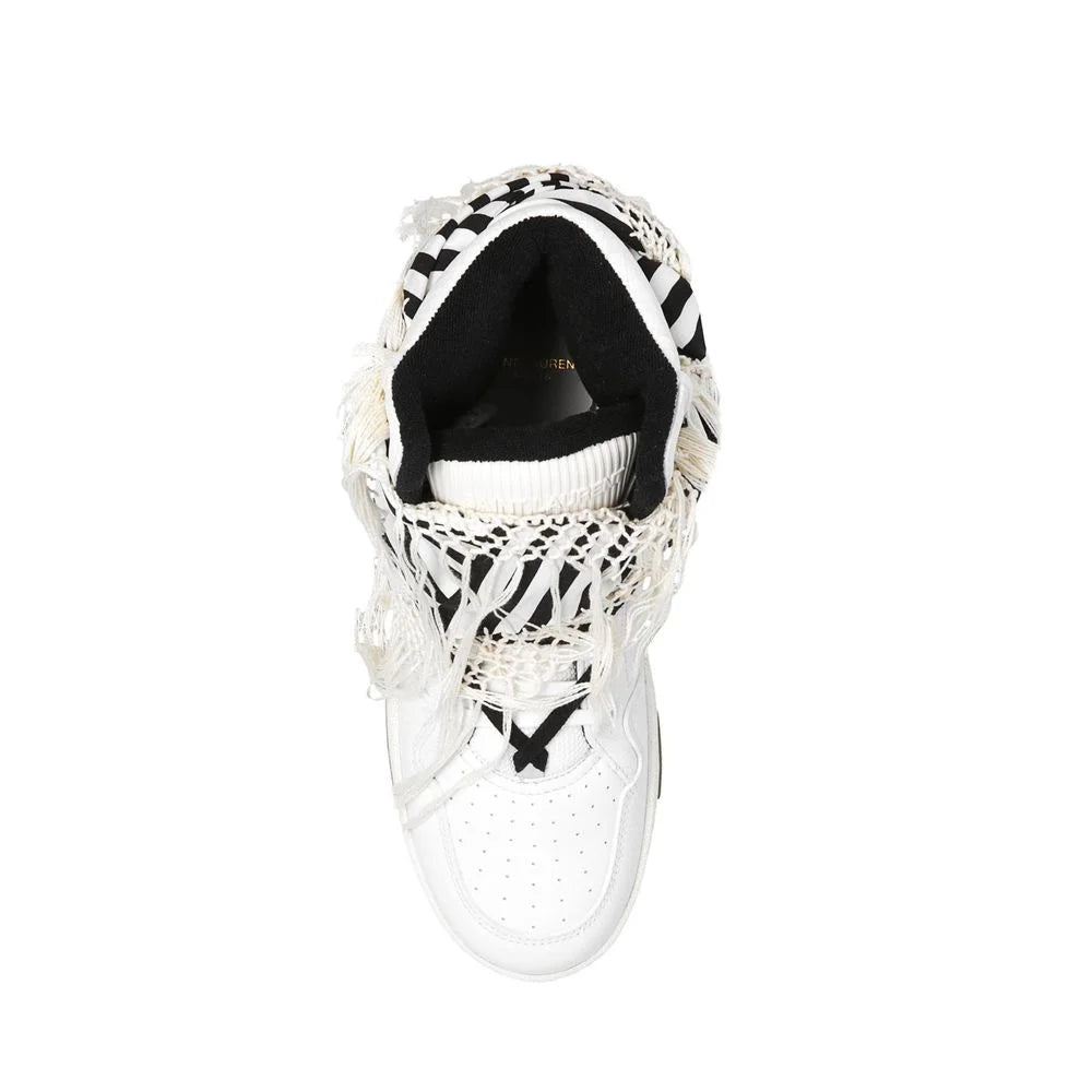 Saint Laurent White Calfskin High Top Sneakers - EU36/US6