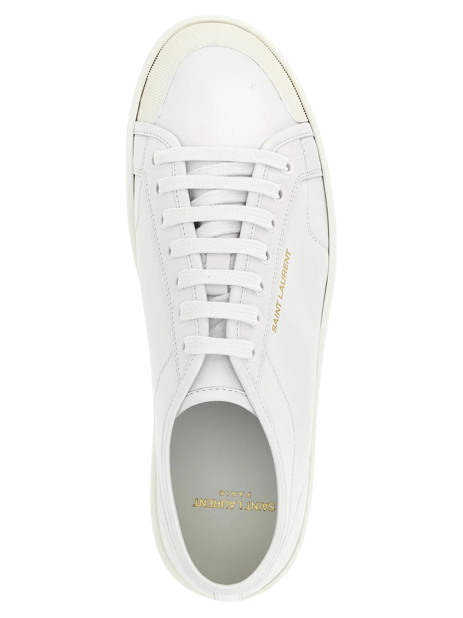 Saint Laurent White Calfskin Low Top Sneakers