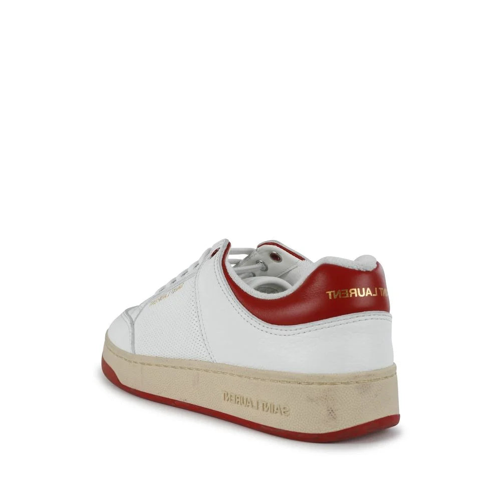 Saint Laurent White Calfskin Low Top Sneakers - EU41/US8