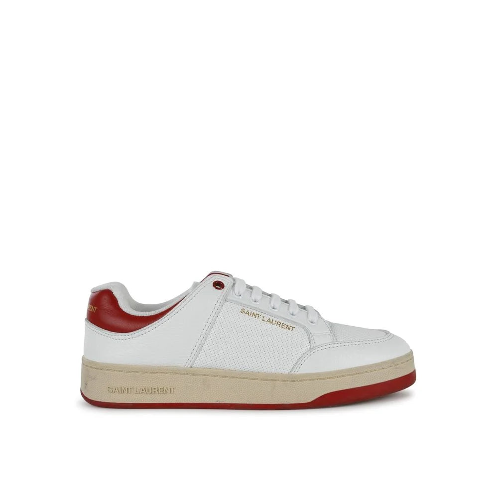 Saint Laurent White Calfskin Low Top Sneakers - EU41/US8