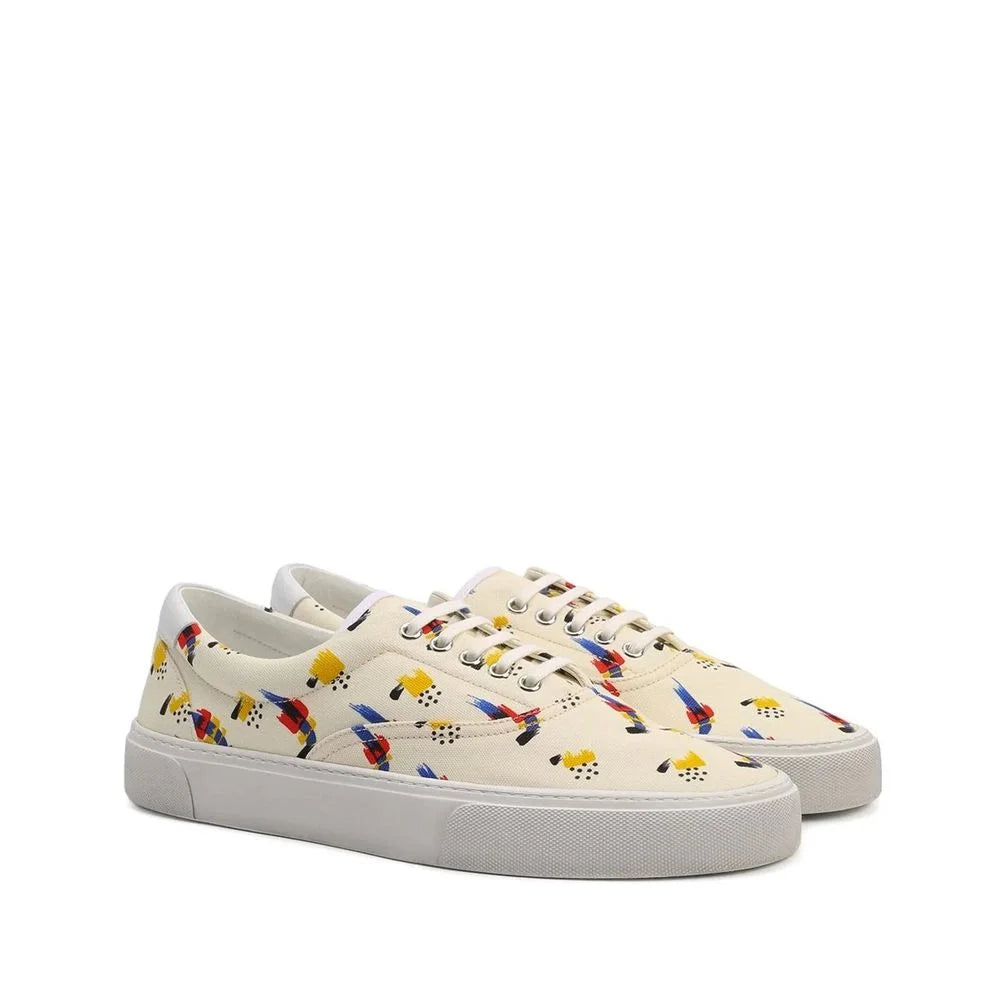 Saint Laurent White Canvas Low Top Sneakers - EU41/US8