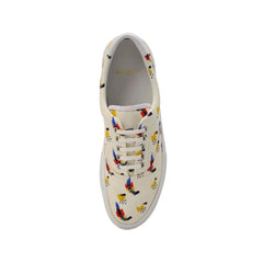 Saint Laurent White Canvas Low Top Sneakers - EU41/US8