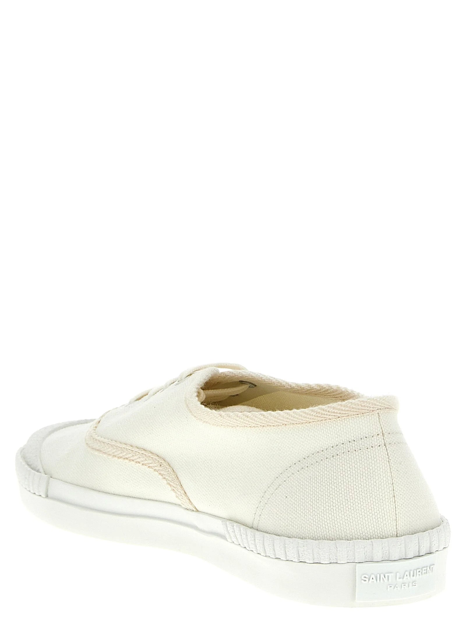 Saint Laurent White Cotton Low Top Sneakers