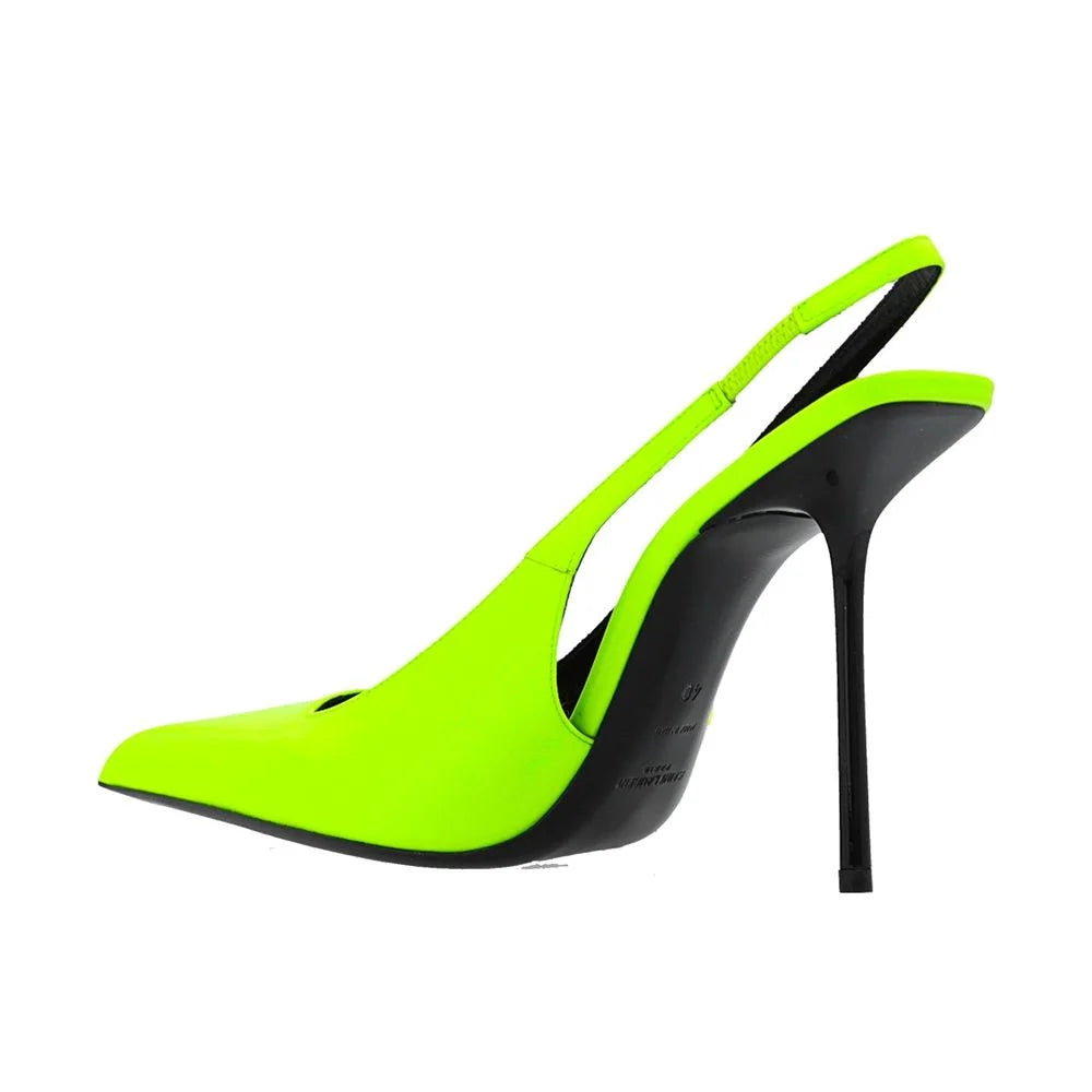 Saint Laurent Yellow Calfskin High Heel Pumps