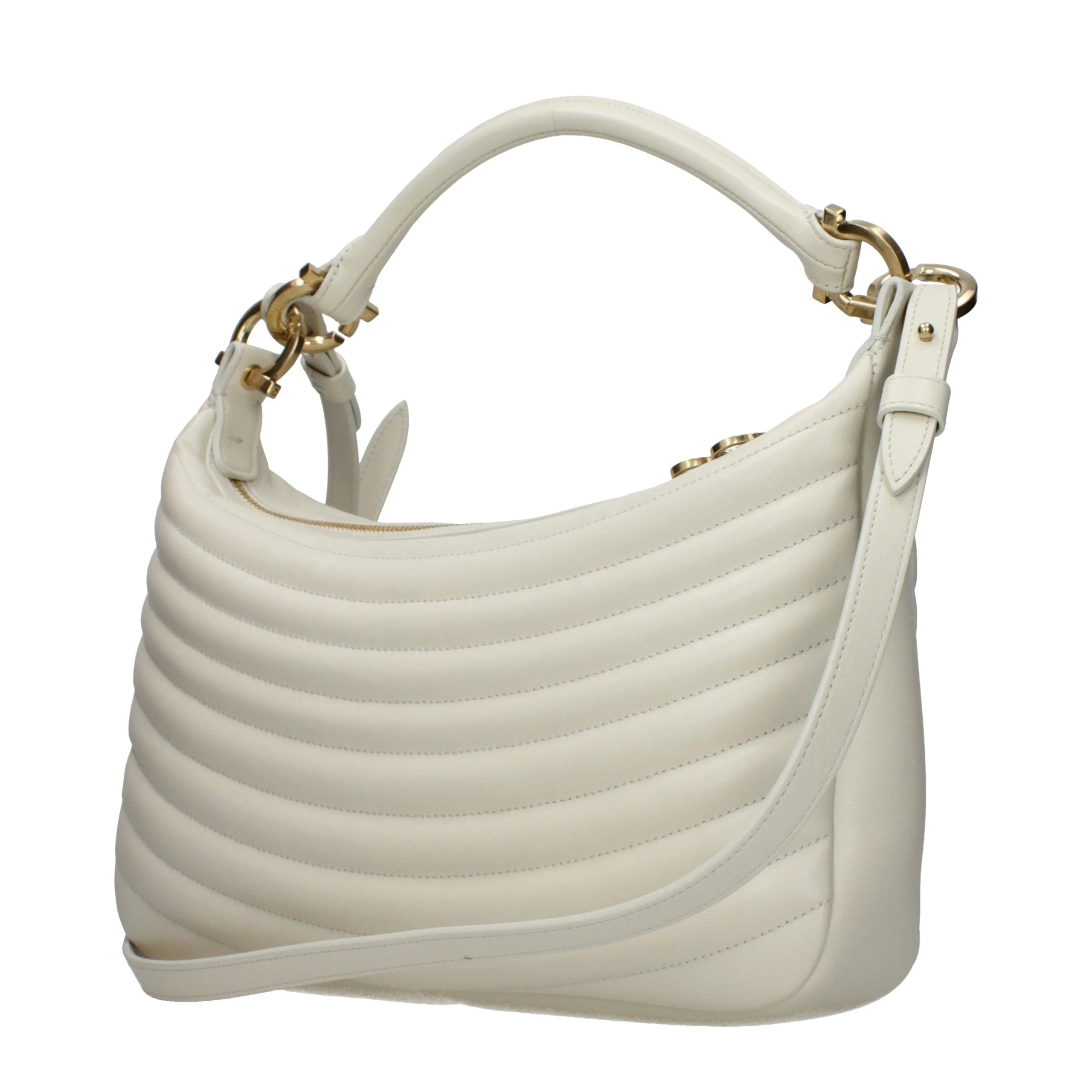 Salvatore Ferragamo Beige Leather Handbags