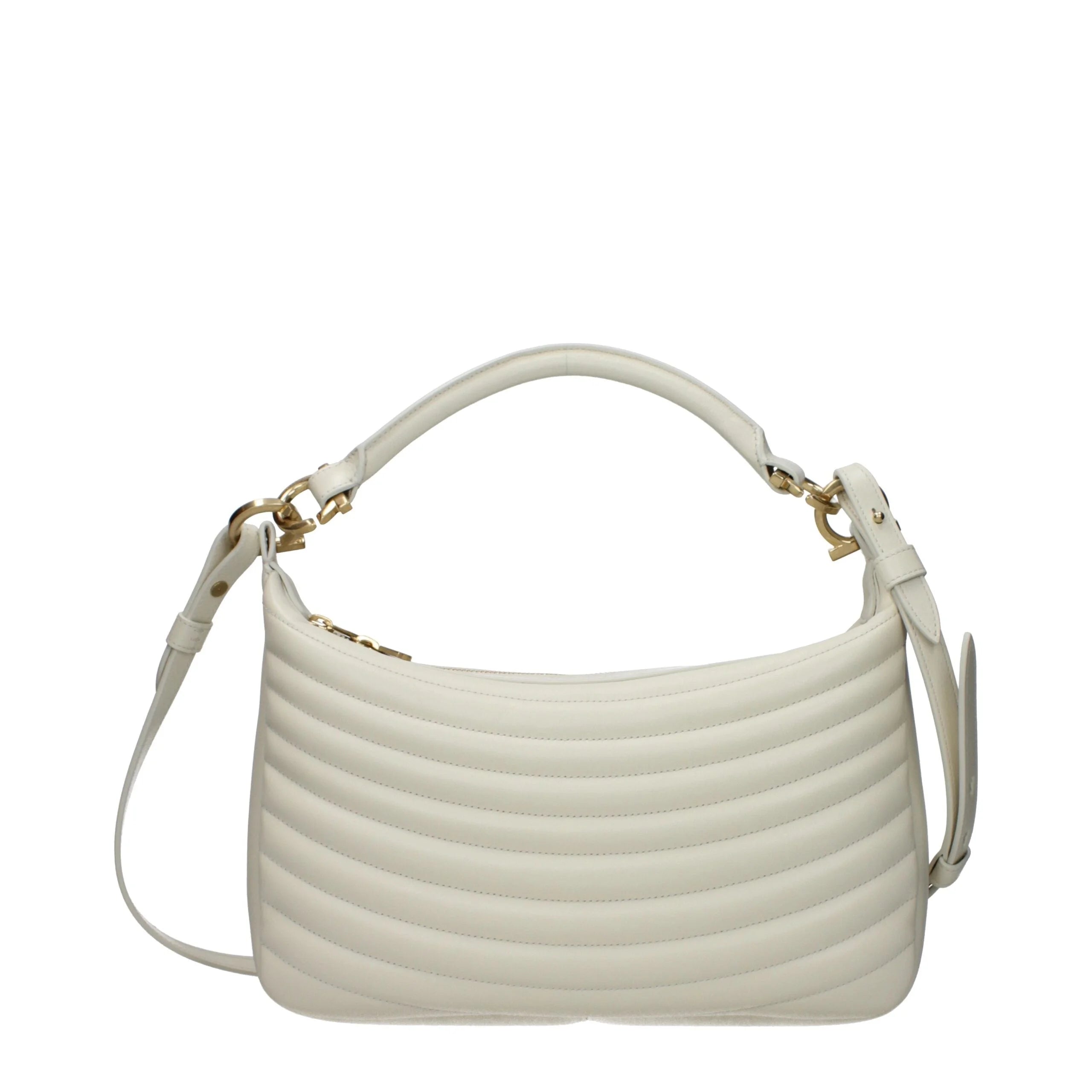 Salvatore Ferragamo Beige Leather Handbags