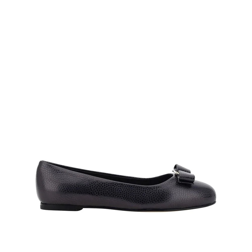 Salvatore Ferragamo Black Calfskin Ballet Flats - EU34.5/US4.5