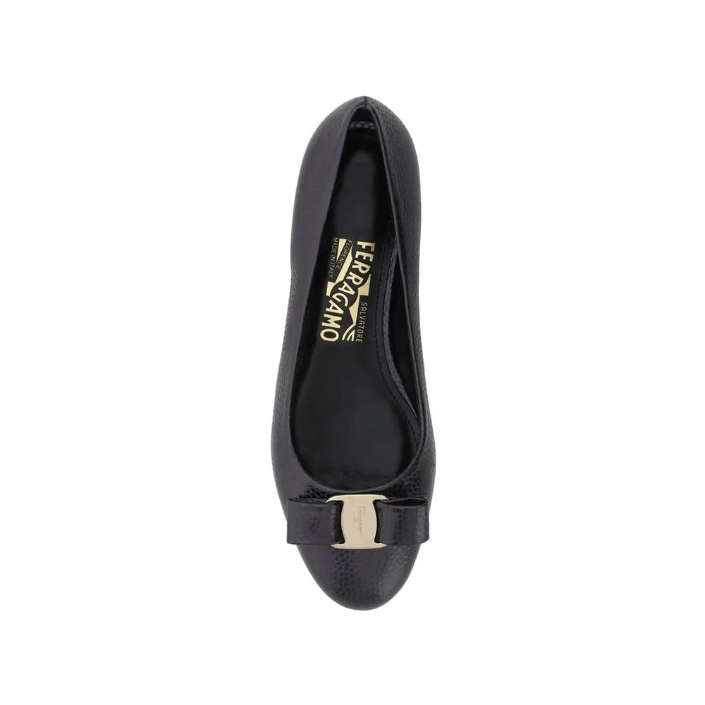 Salvatore Ferragamo Black Calfskin Ballet Flats - EU34.5/US4.5