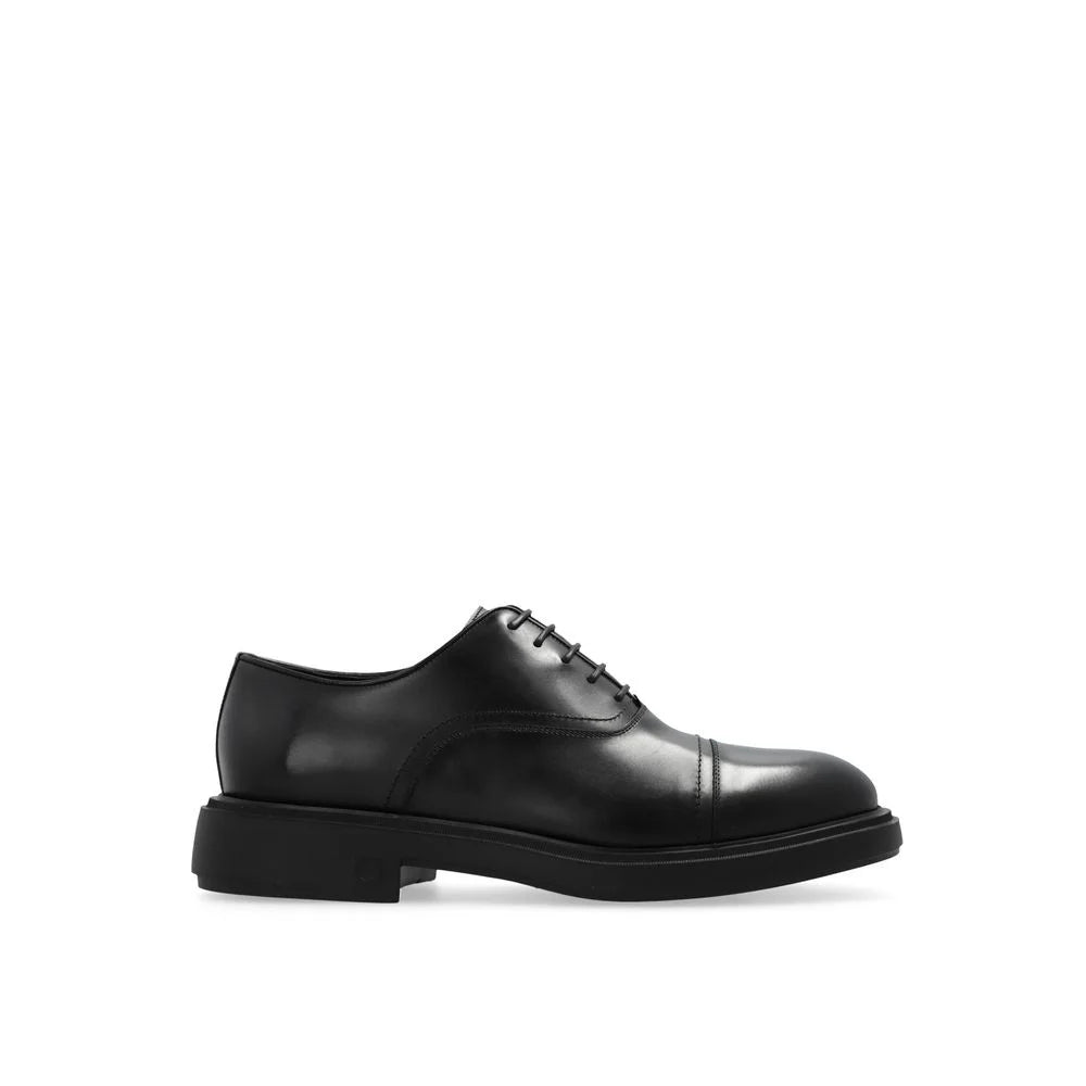 Salvatore Ferragamo Black Calfskin Oxfords And Derbies - EU42.5/US9.5