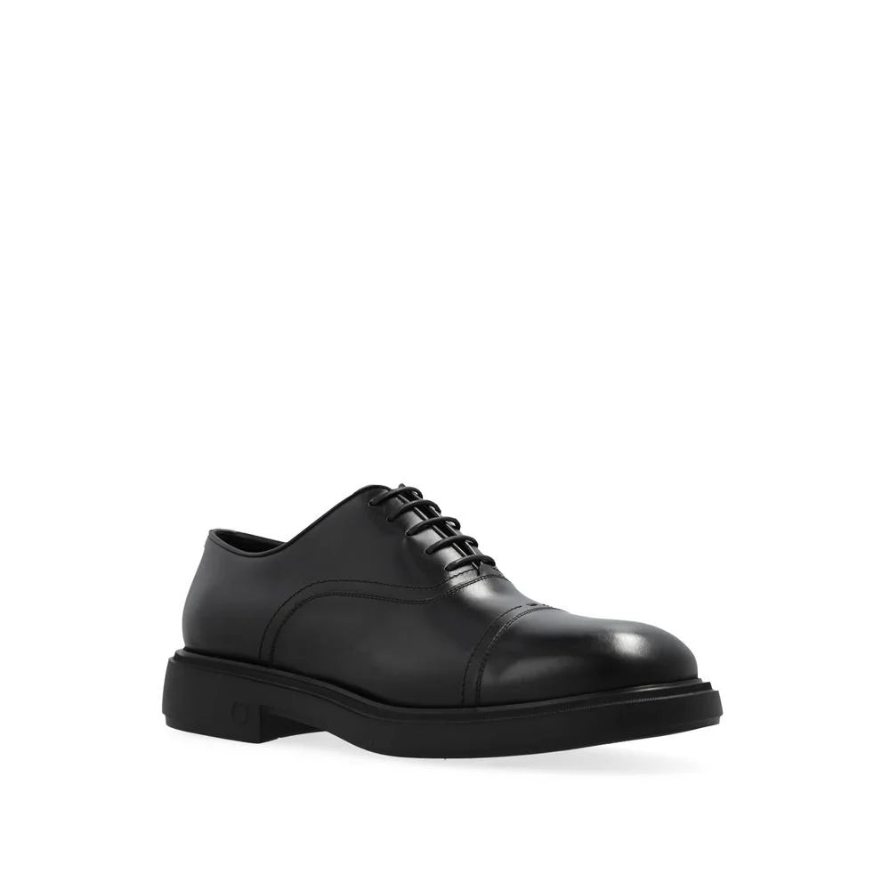 Salvatore Ferragamo Black Calfskin Oxfords And Derbies - EU42.5/US9.5