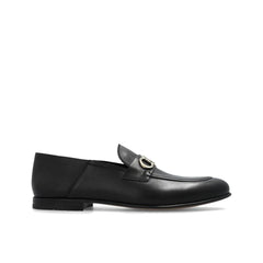 Salvatore Ferragamo Black Calfskin Slip-On Loafers
