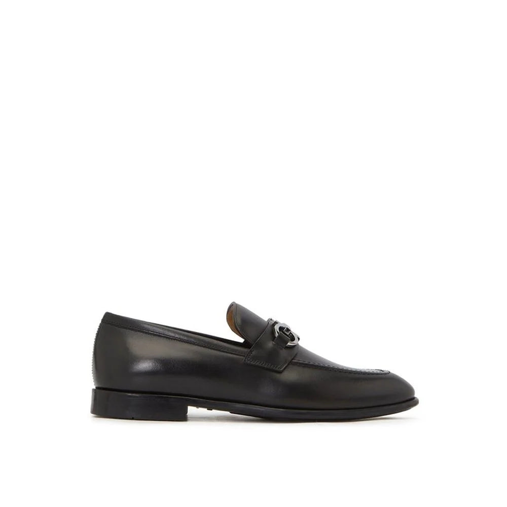Salvatore Ferragamo Black Calfskin Slip-On Loafers