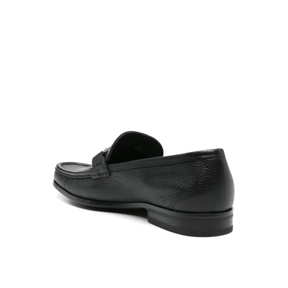 Salvatore Ferragamo Black Calfskin Slip-On Loafers - EU38/US8