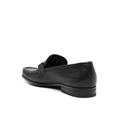 Salvatore Ferragamo Black Calfskin Slip-On Loafers - EU38/US8