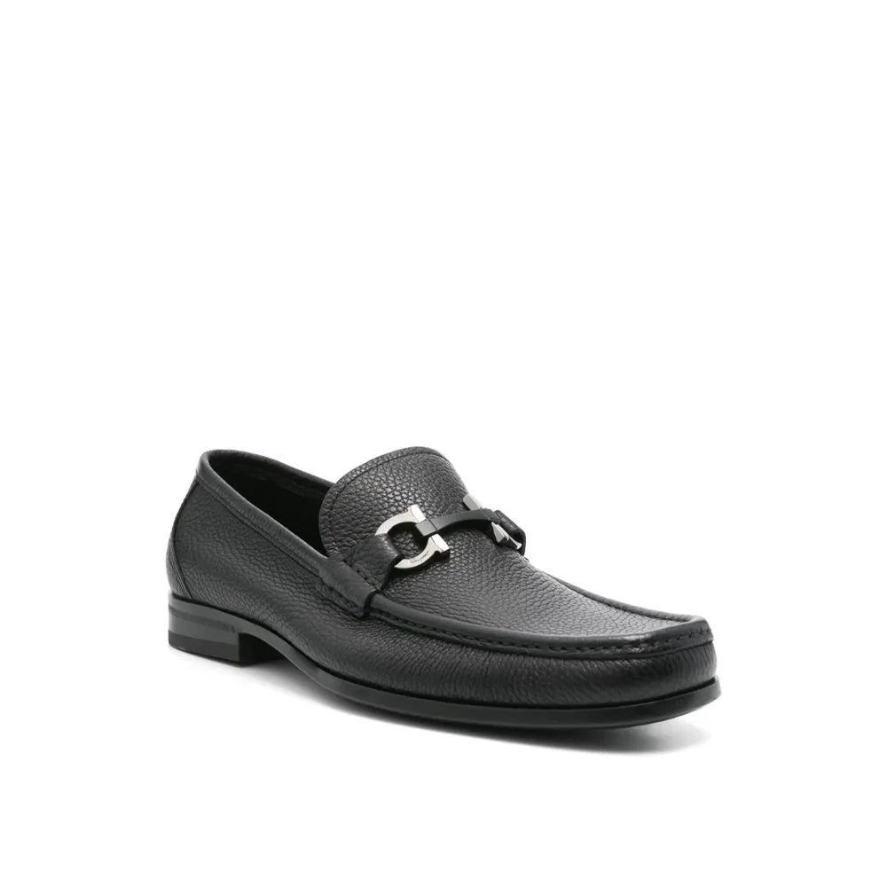 Salvatore Ferragamo Black Calfskin Slip-On Loafers - EU38/US8