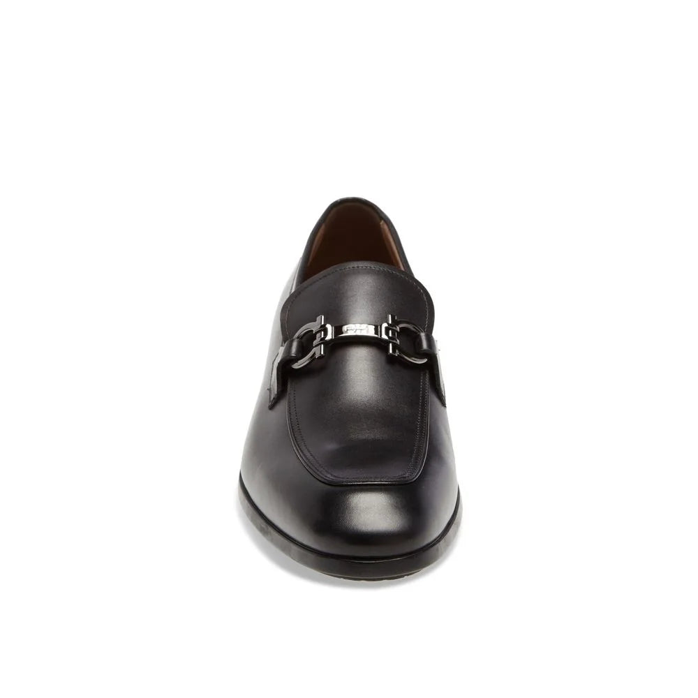 Salvatore Ferragamo Black Calfskin Slip-On Loafers - EU39.5/US6.5