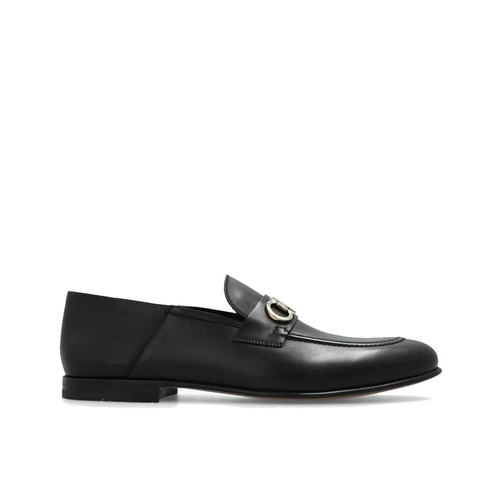 Salvatore Ferragamo Black Calfskin Slip-On Loafers - EU44/US11