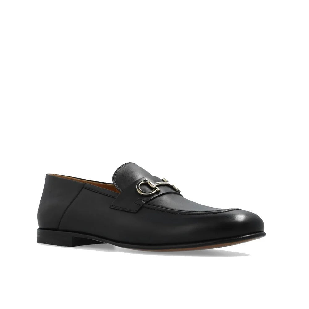 Salvatore Ferragamo Black Calfskin Slip-On Loafers - EU44/US11