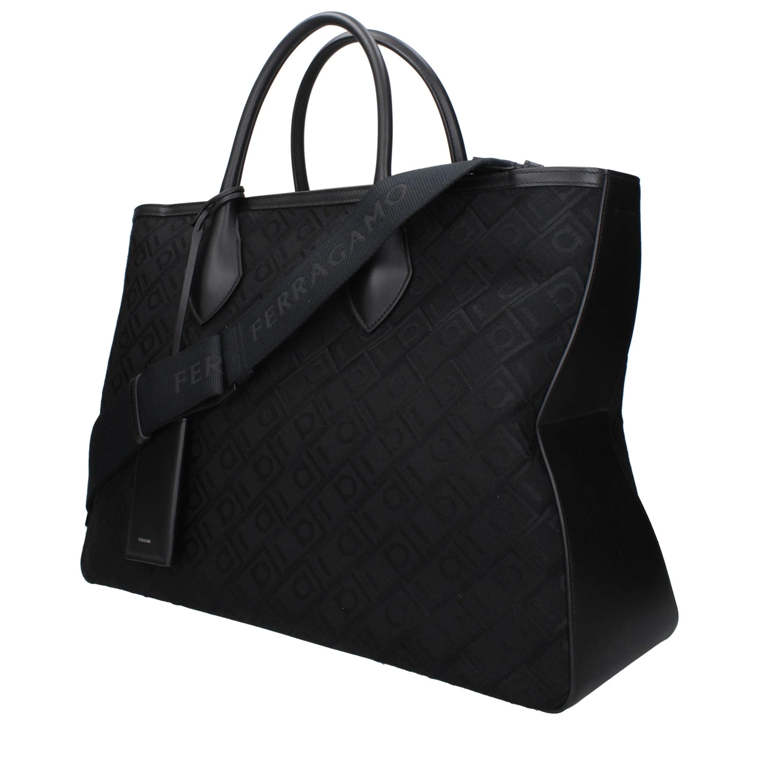 Sac bandoulière en tissu noir Salvatore Ferragamo