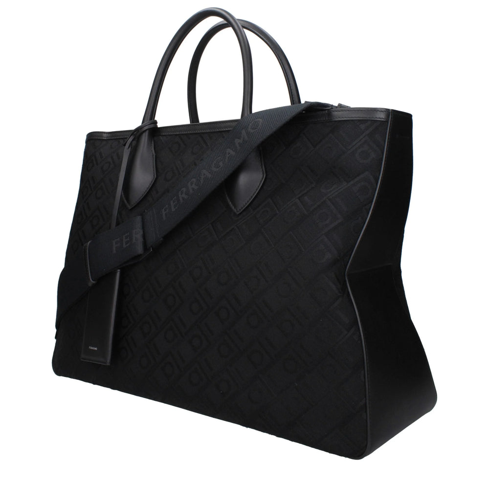 Sac bandoulière en tissu noir Salvatore Ferragamo