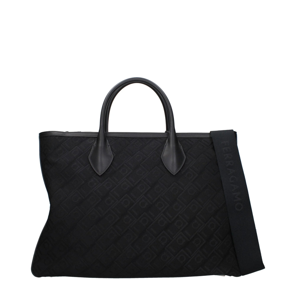 Sac bandoulière en tissu noir Salvatore Ferragamo