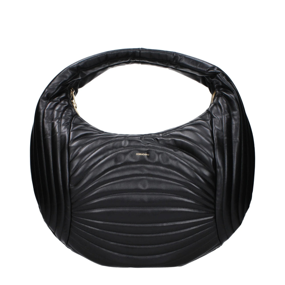 Salvatore Ferragamo Black Leather Handbags