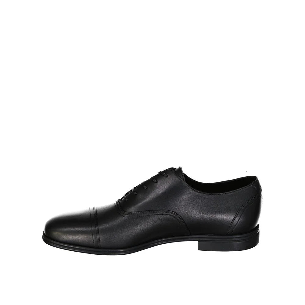Salvatore Ferragamo Black Leather Oxfords And Derbies - EU41/US8