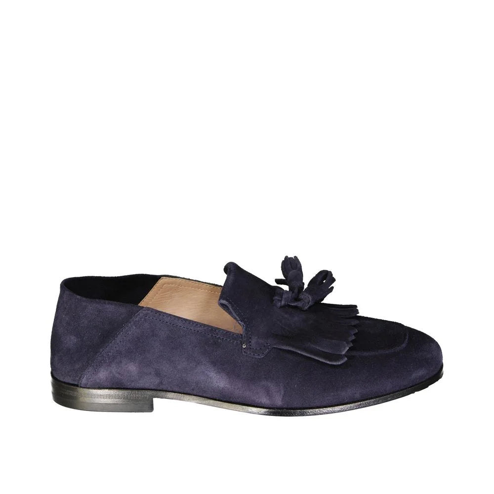Salvatore Ferragamo Blue Calfskin Slip-On Loafers - EU39.5/US6.5