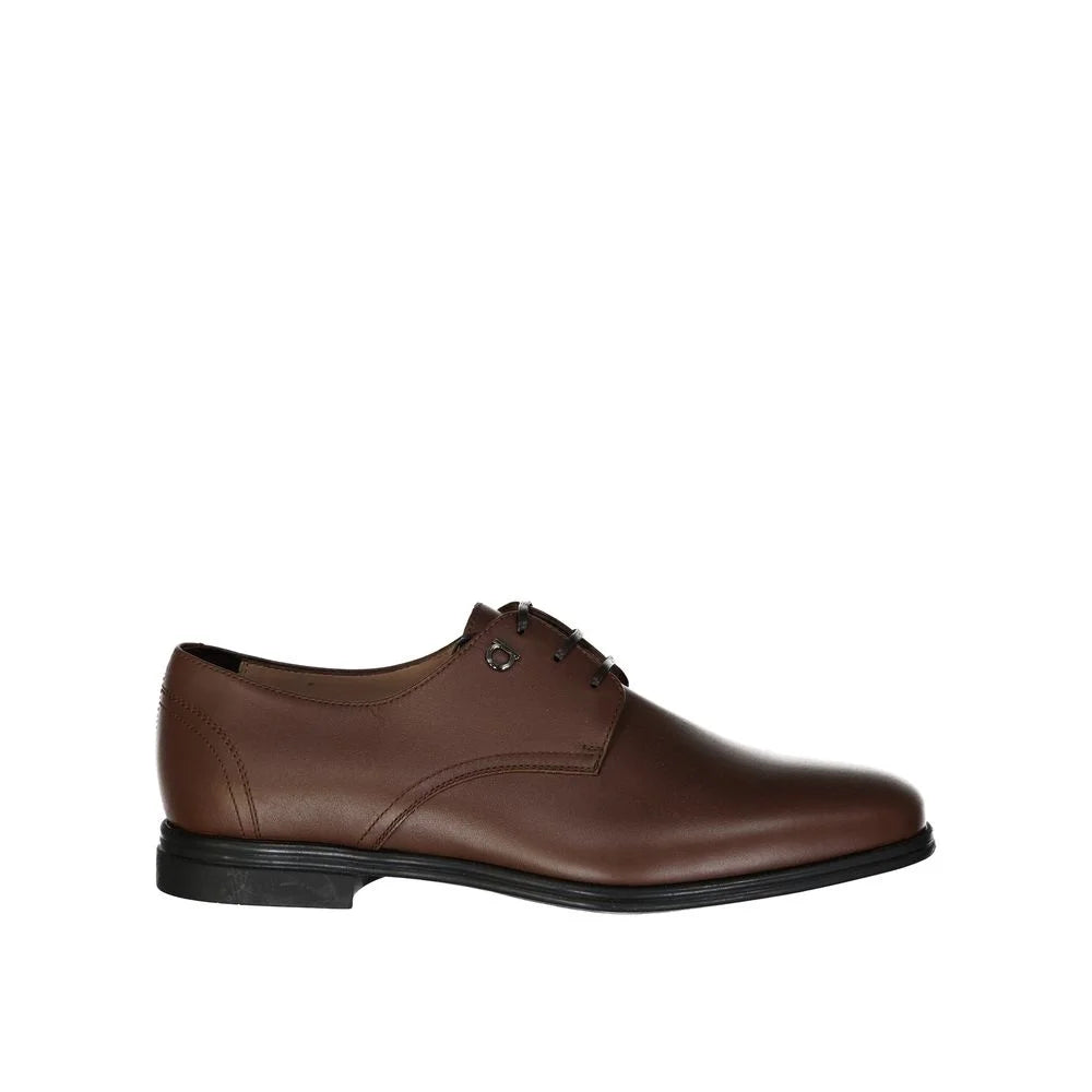 Salvatore Ferragamo Brown Leather Oxfords And Derbies - EU41/US8