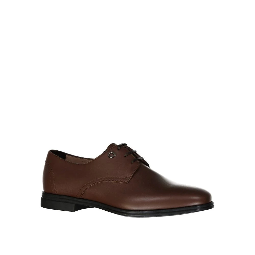Salvatore Ferragamo Brown Leather Oxfords And Derbies - EU41/US8