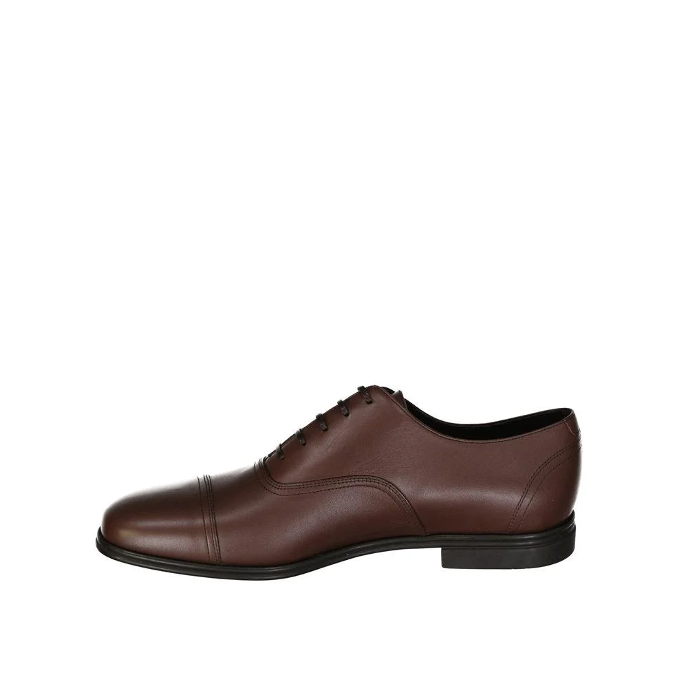 Salvatore Ferragamo Brown Leather Oxfords And Derbies - EU43.5/US10.5