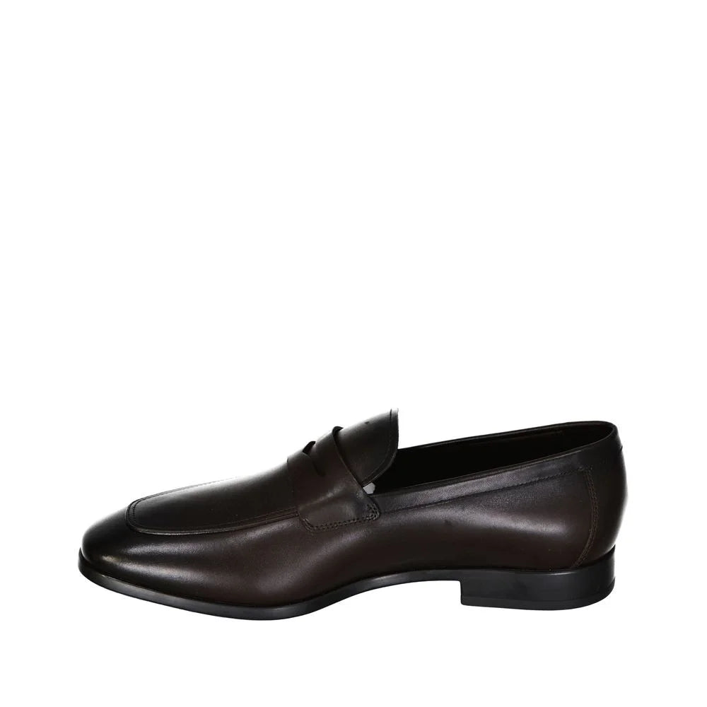 Salvatore Ferragamo Brown Leather Slip-On Loafers - EU43.5/US10.5