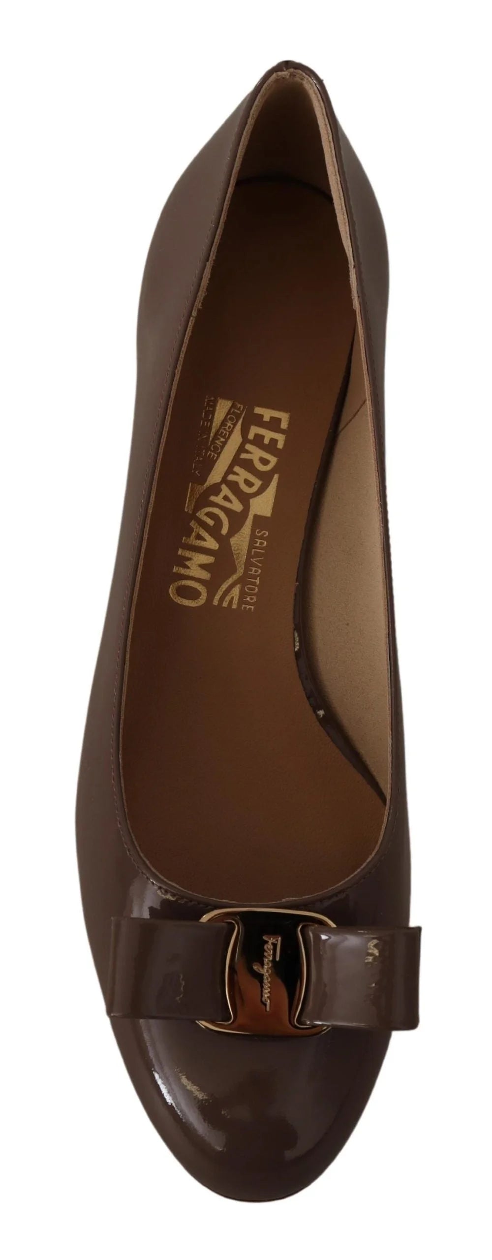Salvatore Ferragamo Brown Naplak Calf Leather Pumps Shoes - EU35/US4.5