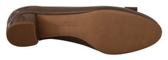 Salvatore Ferragamo Brown Naplak Calf Leather Pumps Shoes - EU35/US4.5