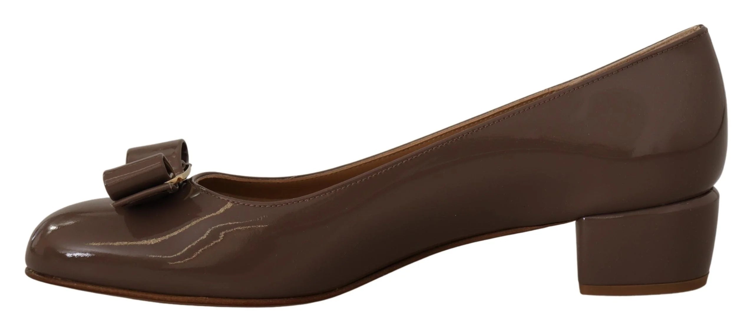 Salvatore Ferragamo Brown Naplak Calf Leather Pumps Shoes - EU35/US4.5