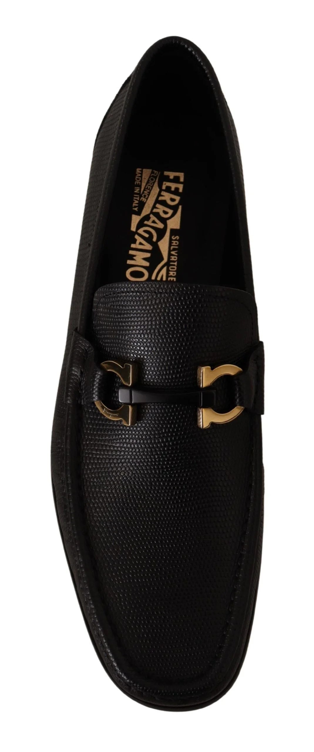 Salvatore Ferragamo Elegant Black Calf Leather Loafers - Flats