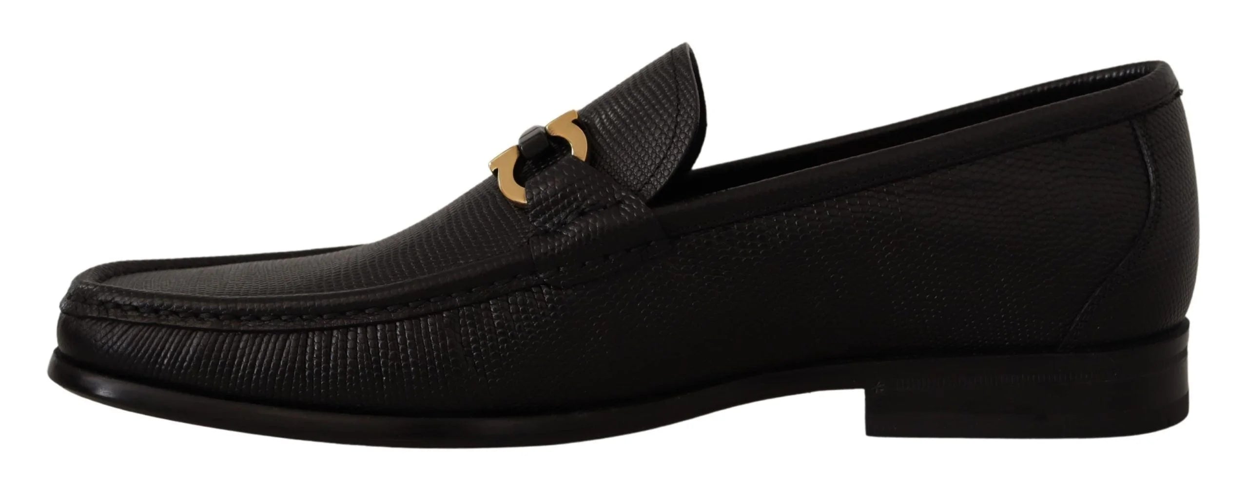 Salvatore Ferragamo Elegant Black Calf Leather Loafers - Flats
