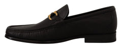Salvatore Ferragamo Elegant Black Calf Leather Loafers - Flats